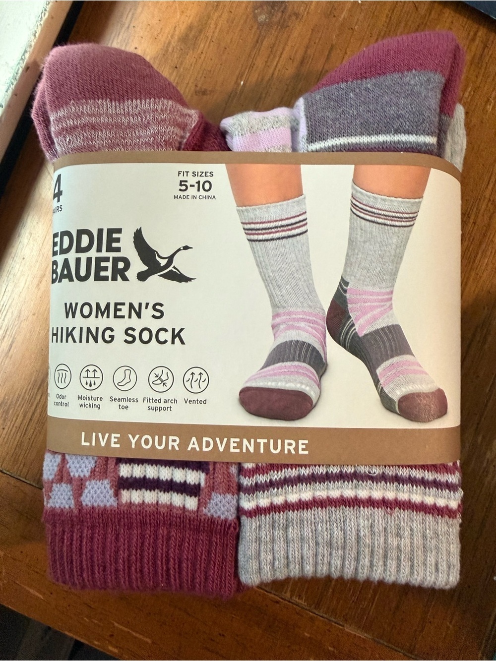 Eddie Bauer Women's Athletic Crew Socks - Mauve & Light Gray